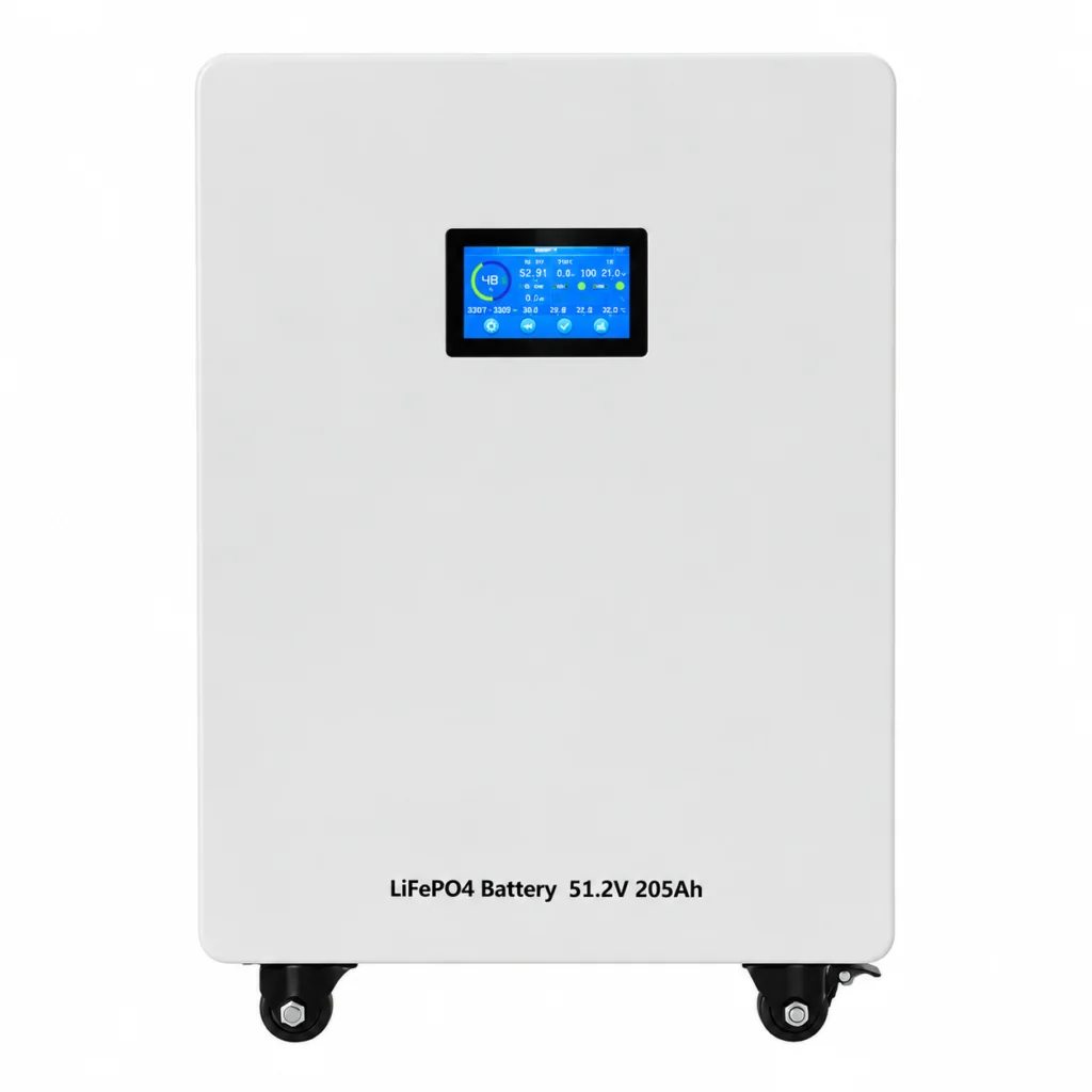 White home energy storage battery cabinet with display